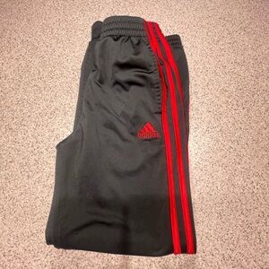 Adidas Kids Black and Red Track Pants